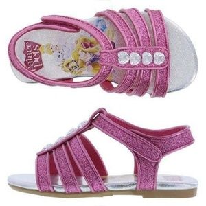 Toddler Girls Disney Palace Pets Sandals 5T Pink Jeweled Metallic Glitter Shoes